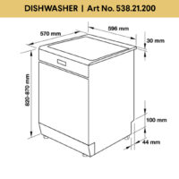 Free Standing Dishwasher Sketch