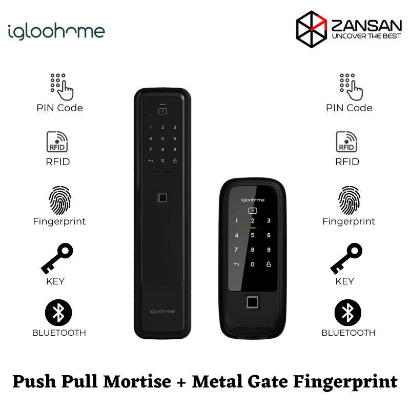 Push Pull Mortise Metal Gate Fingerprint Push Pull Mortise Metal Gate Fingerprint